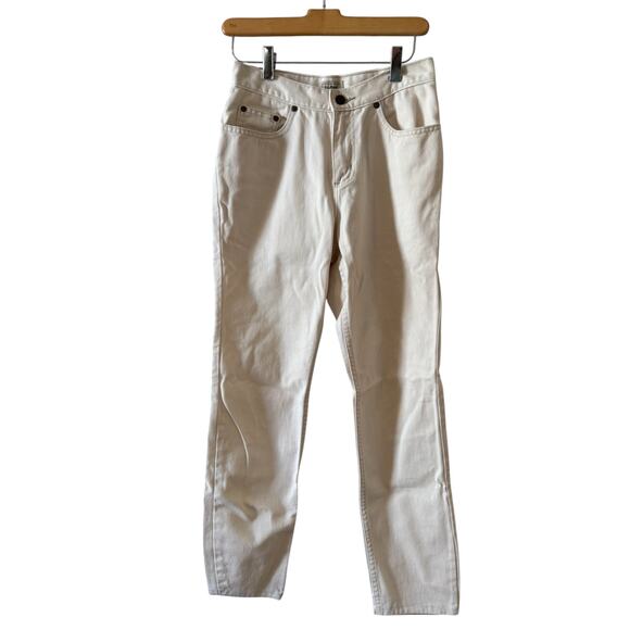 LL Bean Rigid Denim Straight Leg Jeans Off White 4P - Picture 1 of 4
